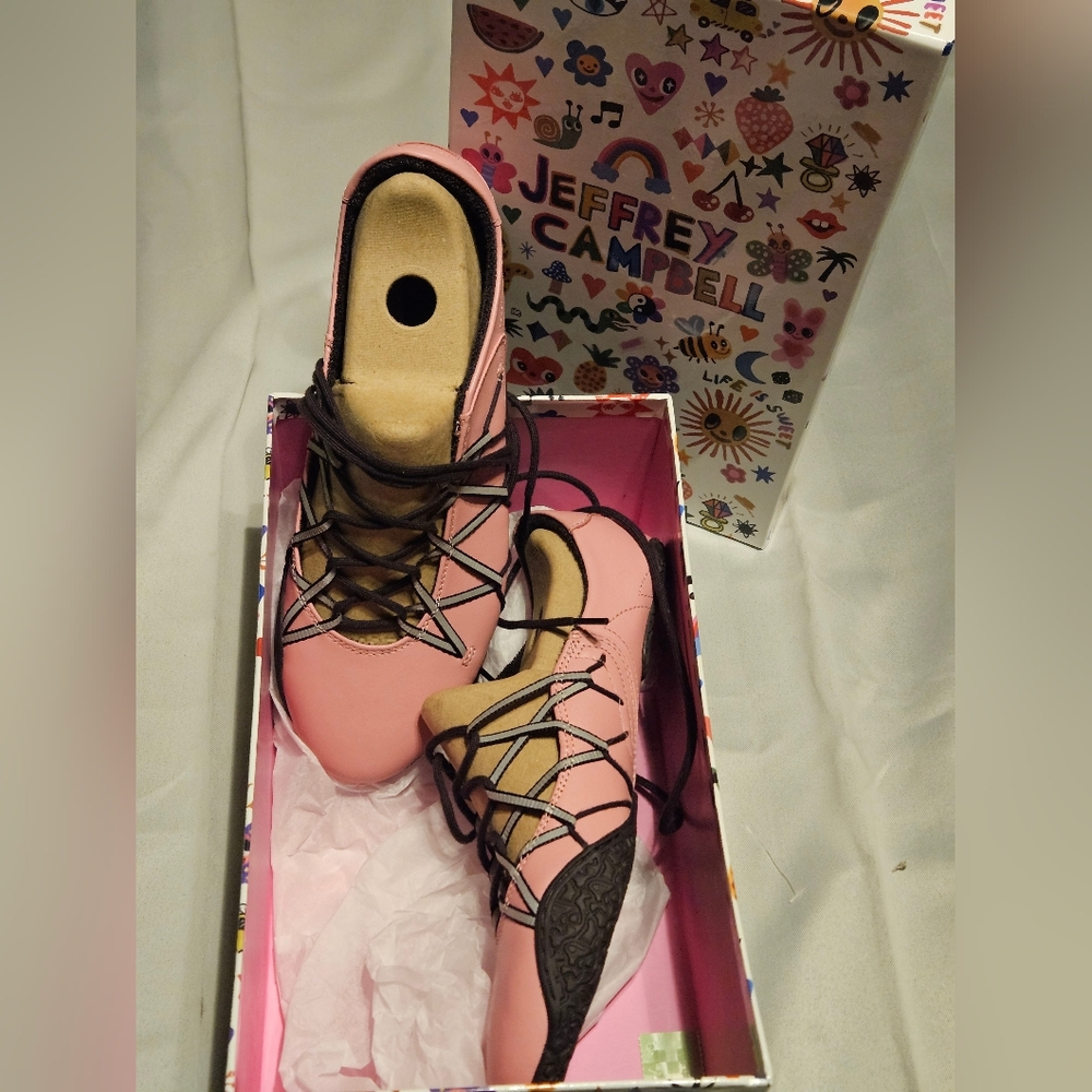 Jeffrey Campbell Pink Lace-Up Flats - Picture 4 of 4